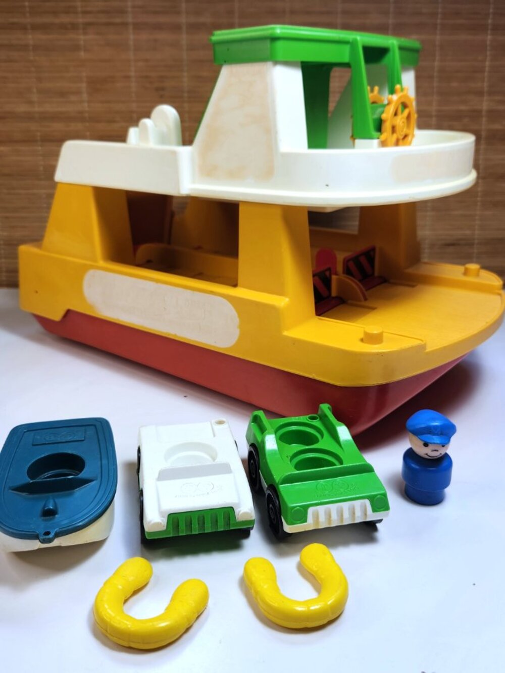 Vintage Fisher Price Little People Ferry Boat 932 Cars Toy Lot